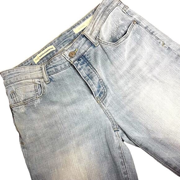 Pilcro And The Letterpress Hyphen Patchwork Cropped Distressed Jeans - Picture 4 of 5